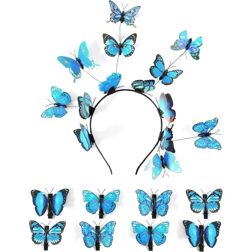 Butterfly Fascinator Headband Monarch Butterfly Crown for Parties Halloween